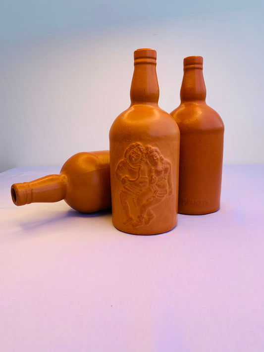 Hand made Sri Lankan clay bottle