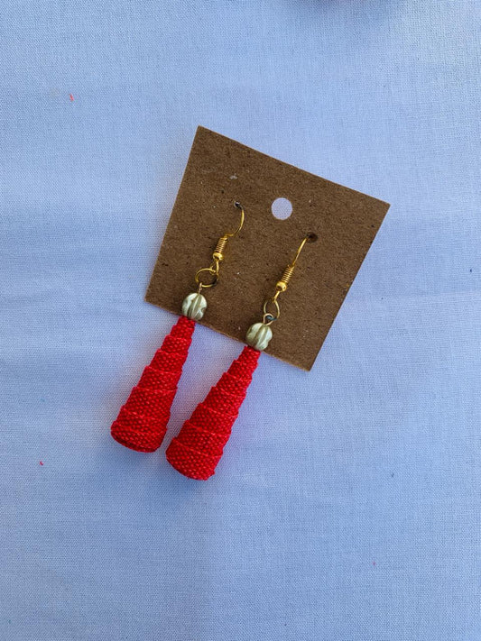 Hand made fabric chandelier earrings